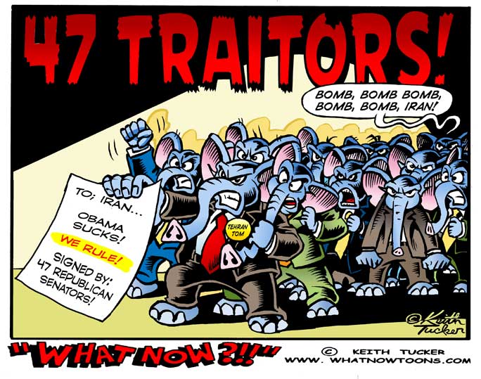 Violating the Logan Act? 47 Traitors, Barack Obama, Congress, Daily kos, Foreign Relations, France, Germany, GOP Wants War, International Iran Iranian Weapons Negotiations, John McCain, Letter to Iran, National Security, Nuclear Arms Negotiations, peace negotiations, Sedition, Senator Mark Rubio, Senator Rand Paul, Tom Cotton, Treason, U K United States, White House,World Leaders Condemn Acts By Paul, Rubio & 47 'Traitors', political cartoons