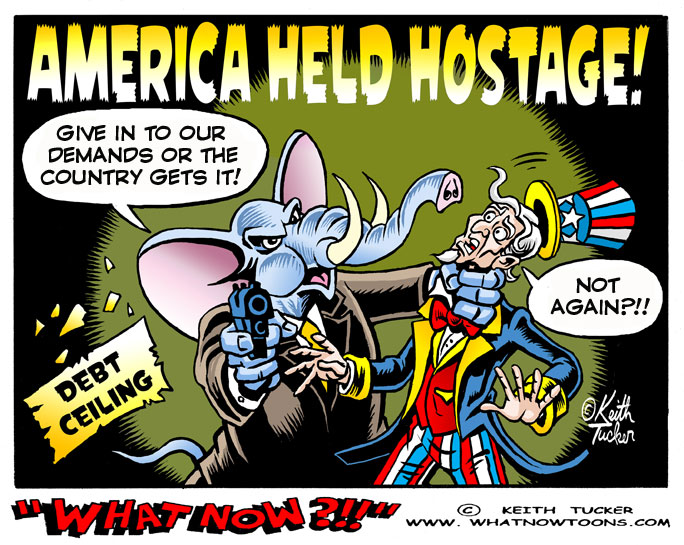 Debt Ceiling Hostage Crisis 2, the Sequel! Debt Ceiling, Business News, Debt Ceiling Republicans, Paul Krugman Debt Ceiling, Trillion Dollar Coin, Trillion Dollar Coin, Business News, political cartoons,liberal cartoons,political cartoonist,GO, Daily Show, Barack Obama, Debt Ceiling, Debt Ceiling, Barack Obama,Obama Deadbeat Nation, Barack Obama Debt Ceiling, Barack Obama Debt Limit, Obama Debt Limit,Politics News