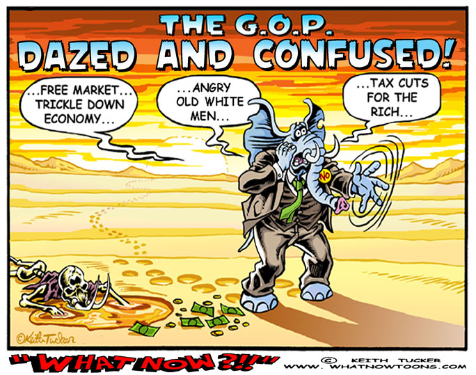 The Dazed and Confused GOP! Elections 2012 , GOP , Republicans , Barack Obama, Barack Obama , Republican Party, Republican Party, Conservatives, 2012 Presidential Election, 2012 Presidential Race, Romney Campaign, Mitt Romney Conservatives, Politics News, Women's Vote, minority vote, political cartoons,Dazed and Confused GOP, liberal cartoons, independent media