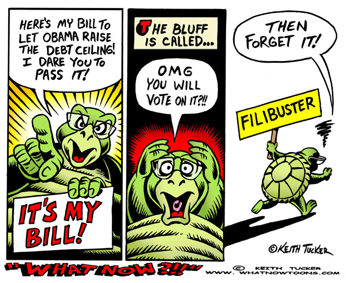 Mitch ( the turtle ) McConnell Filibusters himself! Debt Ceiling, Harry Reid , Mitch McConnell, U.S. Senate, Video, Barack Obama Debt Ceiling, Filibuster, Fiscal Cliff, Mcconnell, Mcconnell Filibuster, Mitch Mcconnell Filibuster, Reid Calls Mcconnells Bluff On Debt Ceiling, Mitch McConnell Filibusters himself, Politics News, political cartoons,GOP,Republican hypocrisy