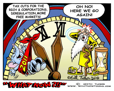 new years 2011,filibuster,congress,father time,progressive,political cartoons,liberal,congress,house of representatives,GOP, republicans,democrats, politics,free markets,deregulation,tax cuts,editorial illustration