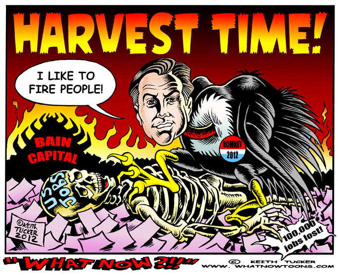 Harvest time at Mitt Romney's Bain Capital! Elections 2012, Elections 2012, Video, Mitt Romney Bain Capital, Bain Harvesting, Elections 2012 Blog, Mitt Romney 2012, Mitt Romney Harvesting, Romney, Politics News, political cartoons, what crashed the economy, Unions, We Are The 47 Percent , Mitt Romney 2012 , Mitt Romney 47 Percent , Romney Ryan , Obama 2012,political satire, editorial cartoons