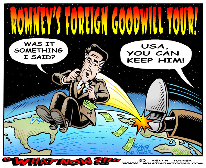 Mitt Romney's Foreign Goodwill Tour! Mitt Romney, Romneyshambles, London Olympics 2012, Mitt Romney London, Americanborat, Mitt Romney London Olympics, Mitthitsthefan, Romneyshambles, Slideexpand, Comedy News,Elections 2012, Mitt Romney 2012, Mitt Romney Poland, Mitt Romney Russia, Reuters, Romney Poland, Romney Russia, Politics News, Mitt Romney Israel, Mitt Romney Jerusalem, Romney, Romney Israel, Romney Jerusalem,Mitt puts down Palestinian culture, anti republican cartoons, political cartoon, election 2012 cartoons