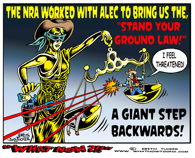 Alec , American Legislative Exchange Council, Shoot First bill , Alec Criticism , nra, national rifle association,Castle Doctrine , Stand Your Ground , Trayvon Martin , Self-Defense , Stand Your Ground Law , Stand Your Ground Laws , Trayvon Martin Case ,  Crime News Trayvon Martin,George Zimmerman, Trayvon Martin Police Video, Black Voices News,Armchair Detective, George Zimmerman Neighborhood Watch, Trayvon Martin Shooting, Trayvon Martin Witnesses, Trayvon-Martin-911-Calls, political cartoons,gun laws,stand your ground law, Shoot First, National Rifle Association, Florida, Marion Hammer, Florida Gun Rights, Gun Rights, Gun Reform, Politics News,Florida grand jury,racial profiling, vigilantism, vigilante