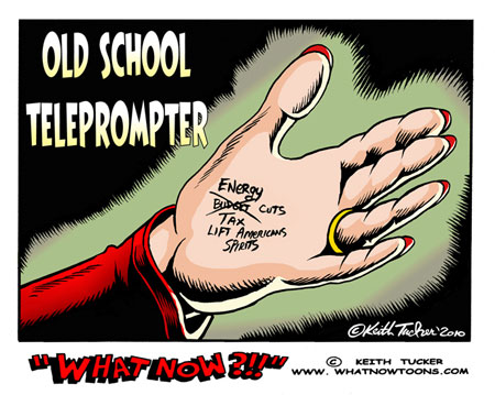Palin's Old School Teleprompter